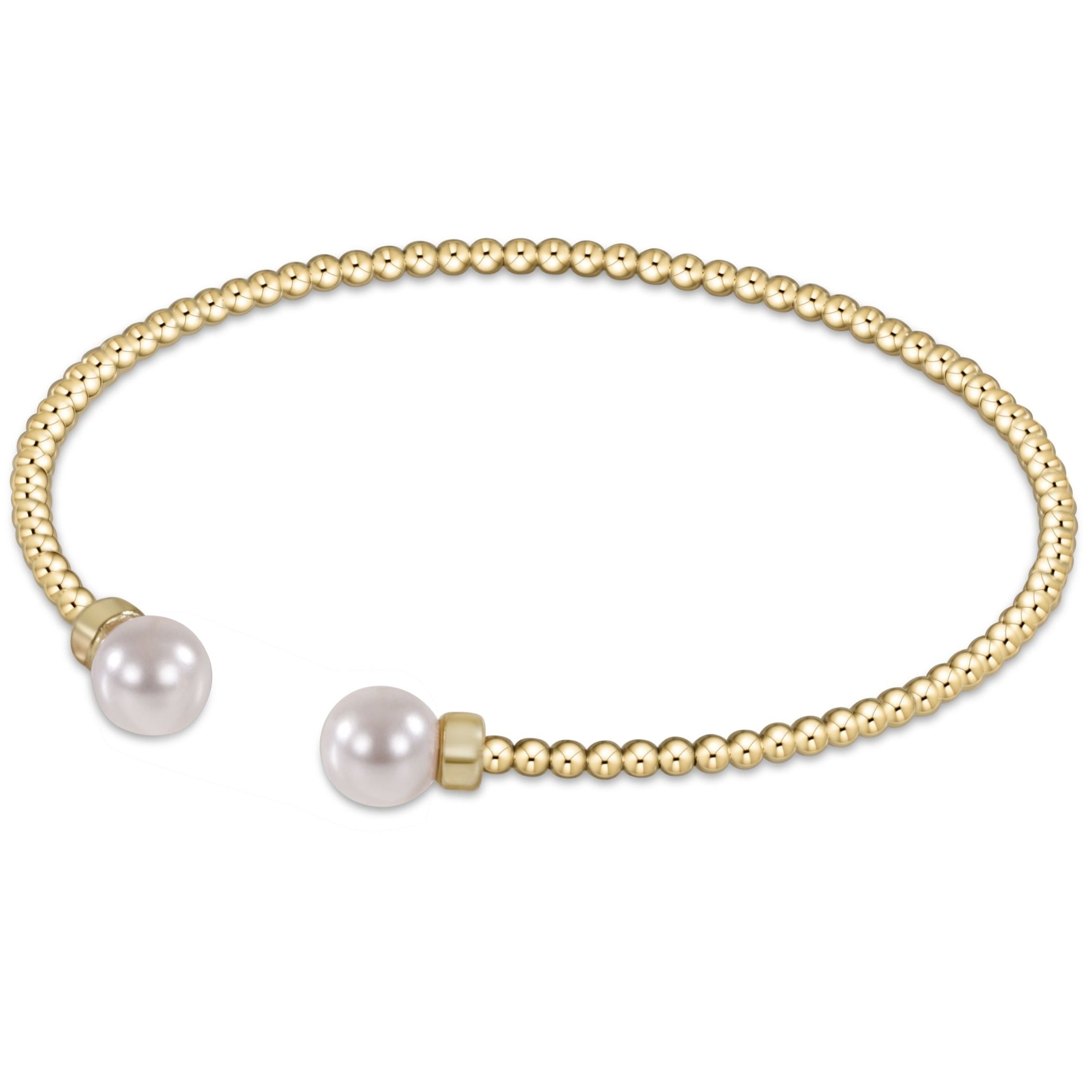 Classic Gold 2mm Bead Cuff - Gold