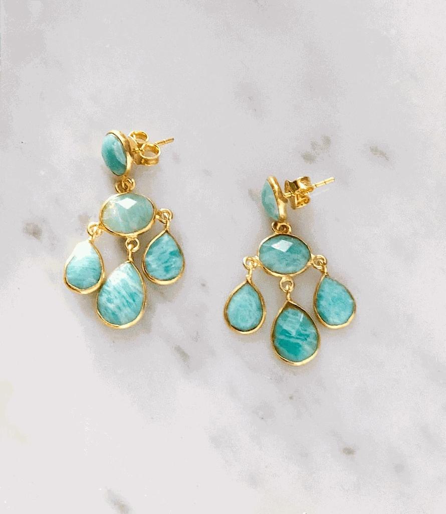 Amazonite Chandelier Earrings