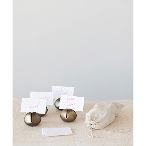 Round Metal Bell Place Card Holder w/Cards (set of 4)