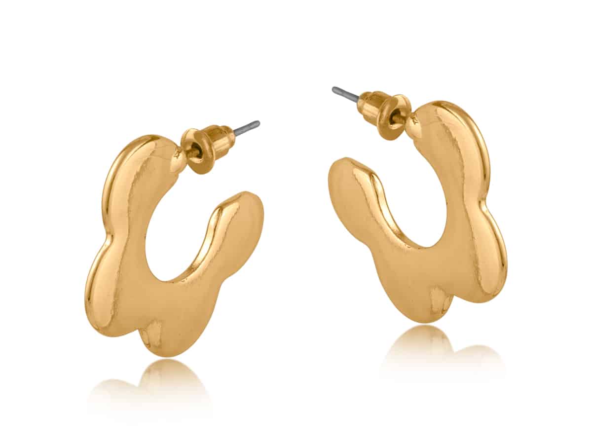 3240 Silver Camille Squiggle Hoop Earrings