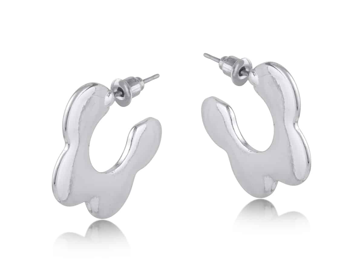 3240 Silver Camille Squiggle Hoop Earrings
