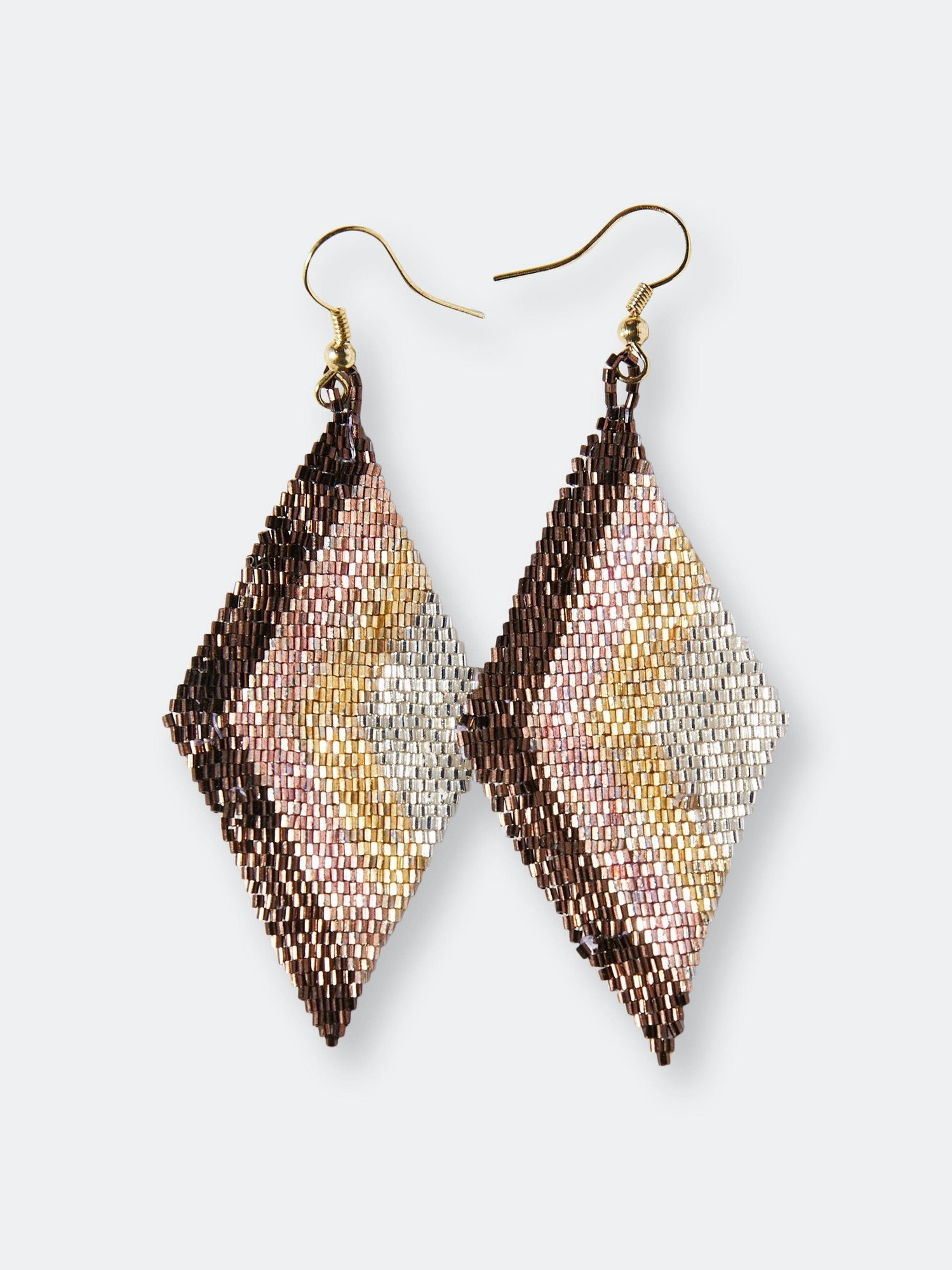FRIDA ANGLES BEADED EARRINGS MIXED METALLIC