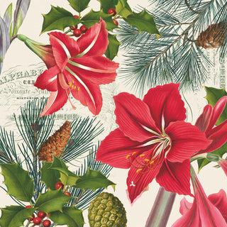 Luncheon Napkin - Amaryllis Sur Beige