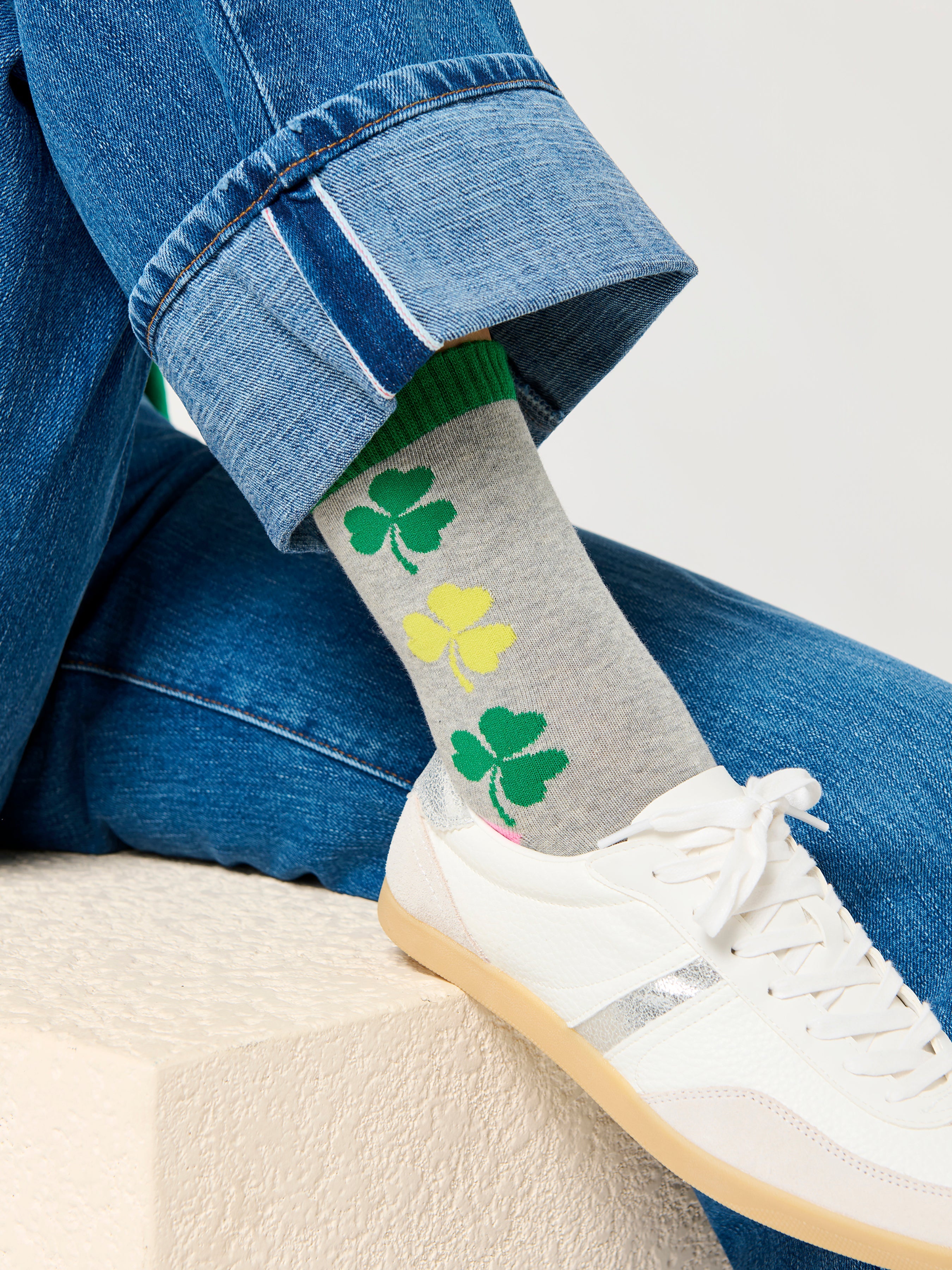 Shamrock Socks, Grey