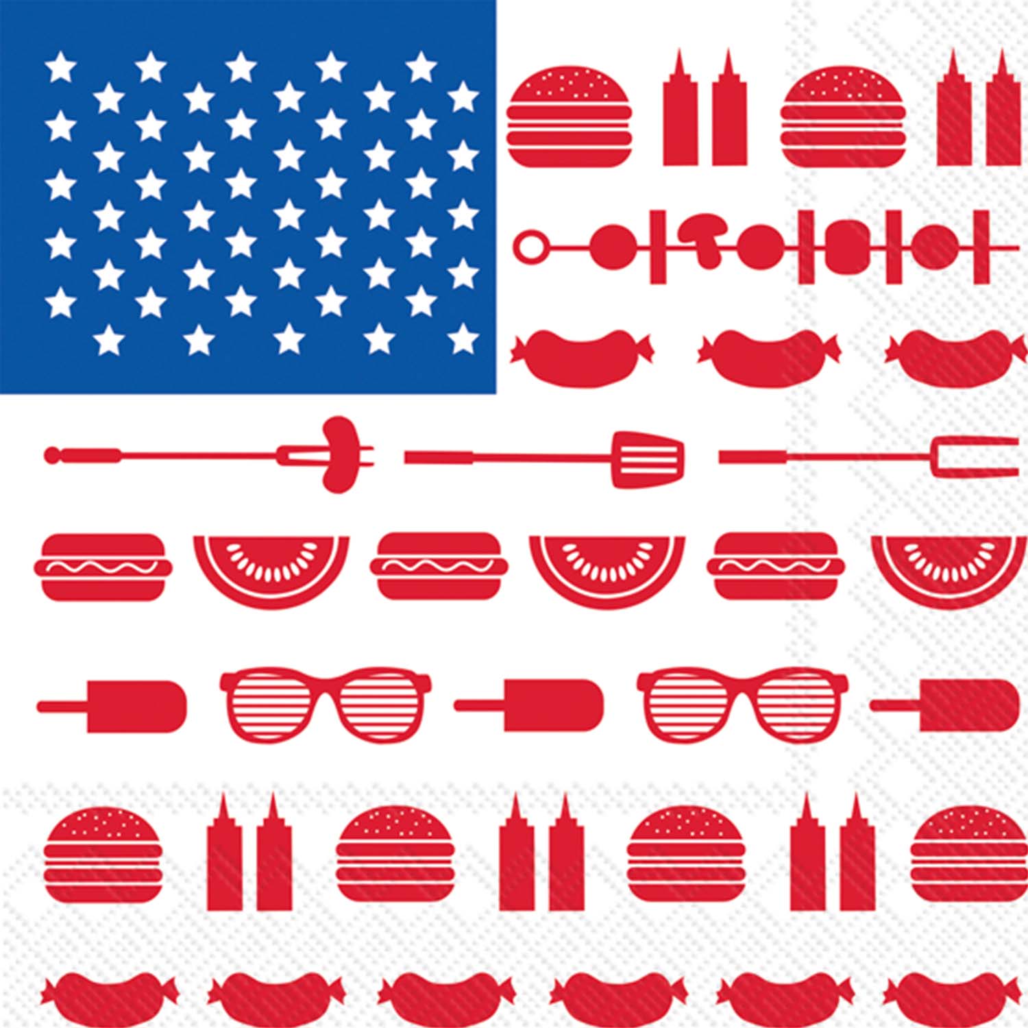 Cocktail Napkin / Stars & Stripes Cookout