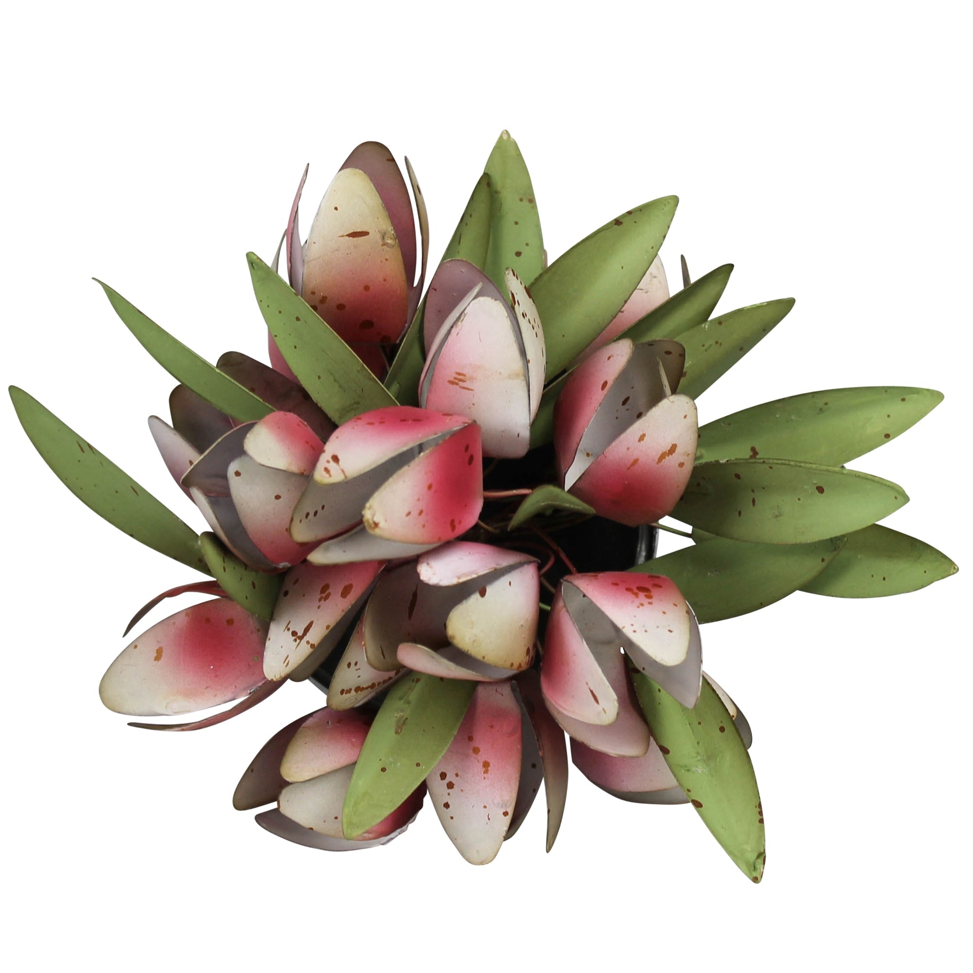 METAL POT WITH TULIPS