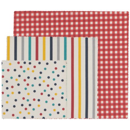 Beeswax Wrap Gingham Dot Stripe (set of 3)