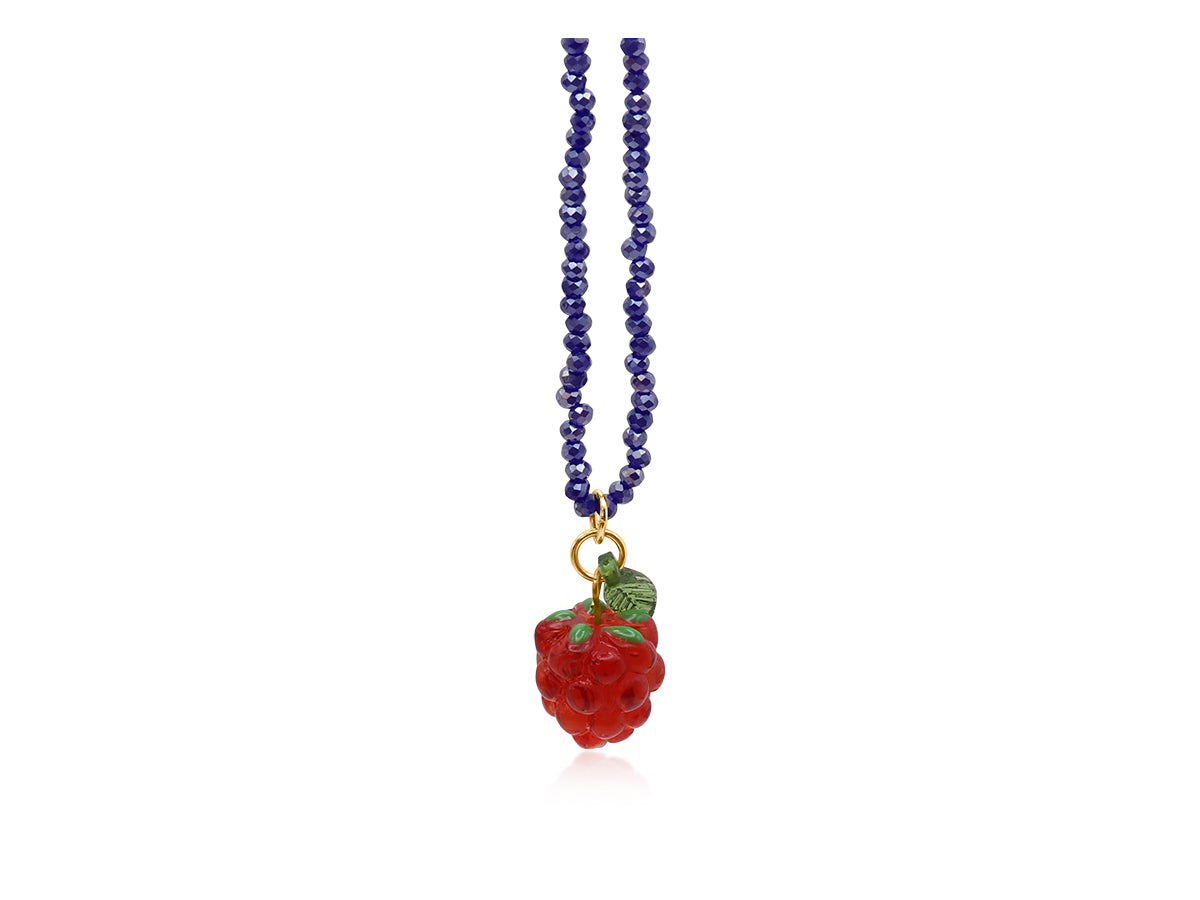 Malina Raspberry Beaded Necklace - Burgundy