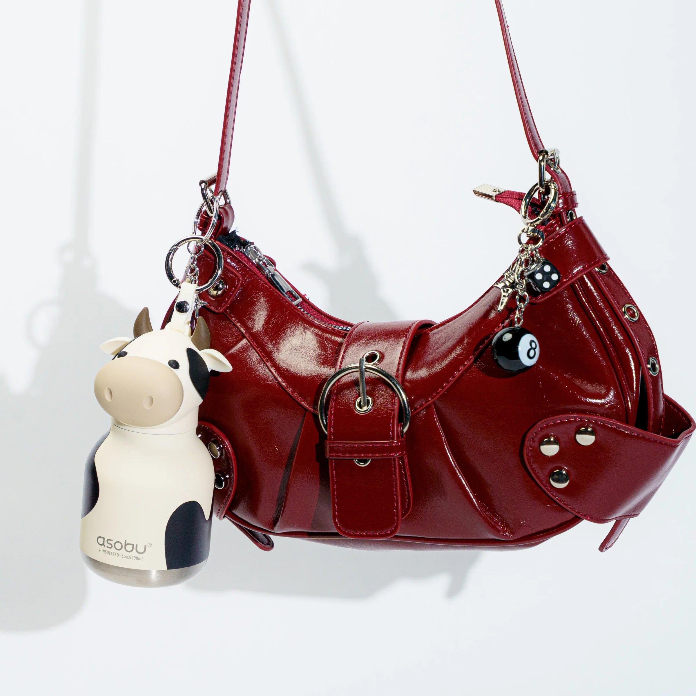 Bag Charm Water Bottle - Cow