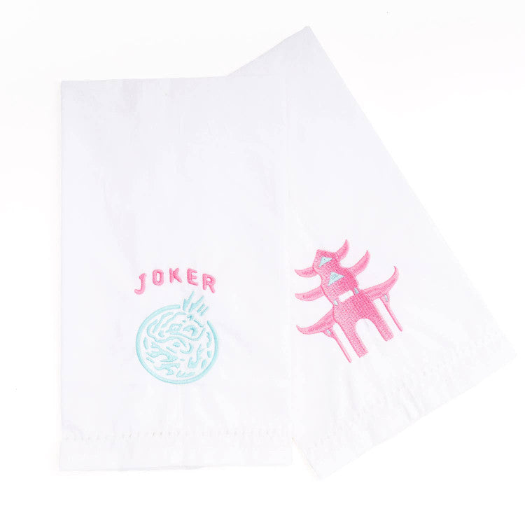 2 pc embroidered towel set - mahjong