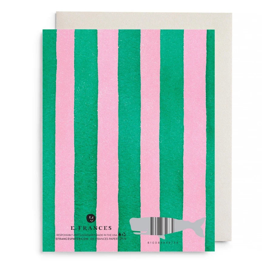 Pink & Green Striped - Mother's Day Card