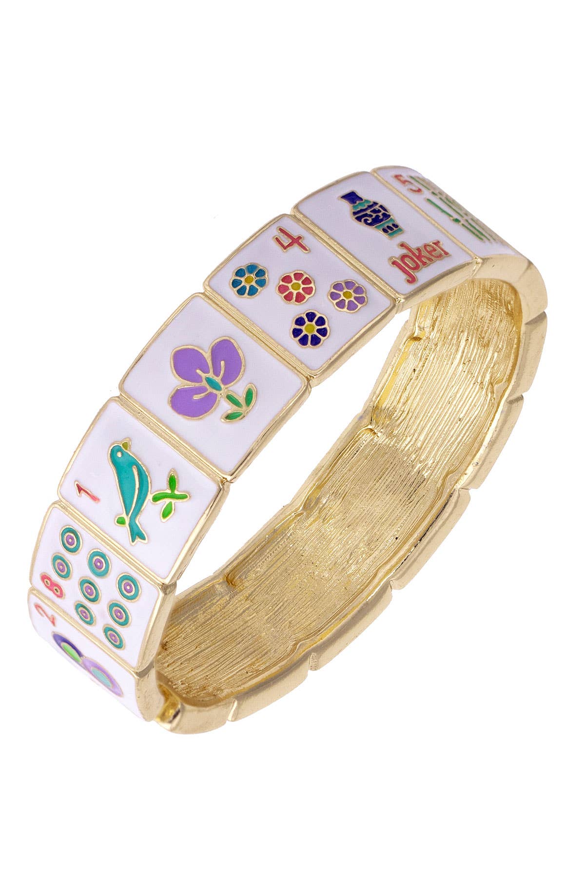 Going Mahjong! Enamel Hinge Bangle in Multi Colors