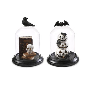 Bat & Crow LED Halloween Glass Cloch