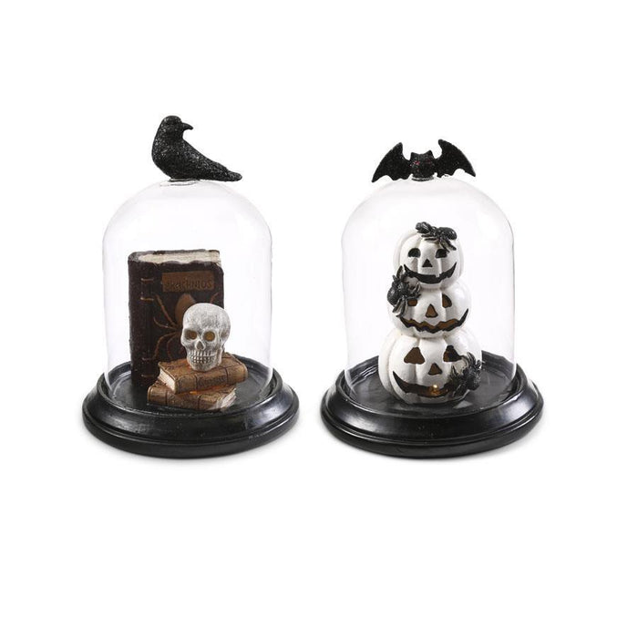 Bat & Crow LED Halloween Glass Cloch