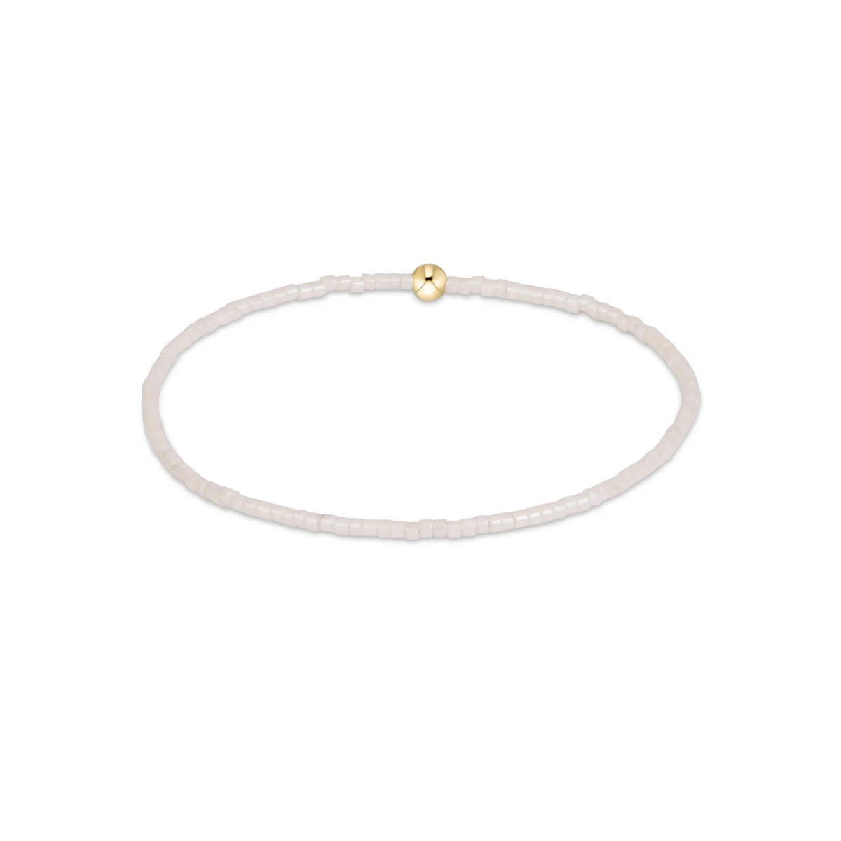 eNewton Hope Classic Bracelet in Milkshake white seed beads with gold accent bead