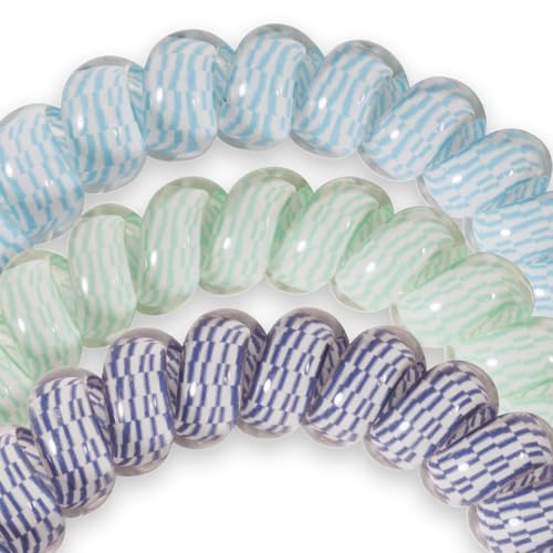 SPIRAL HAIR COILS-LARGE-TOTALLY TURQUOISE
