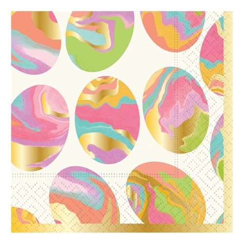 Beverage Napkin - Marbled Easter Eggs