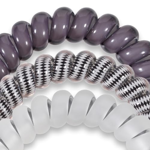 SPIRAL HAIR COILS-LARGE-SILVER FLAMES