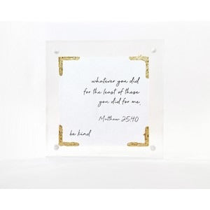 4" x 4" Acrylic Frame w/ Gold Accents - I Thank God