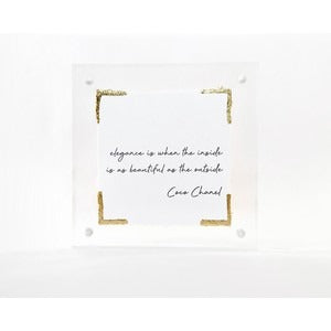 4" x 4" Acrylic Frame w/ Gold Accents - Sweet Friendships