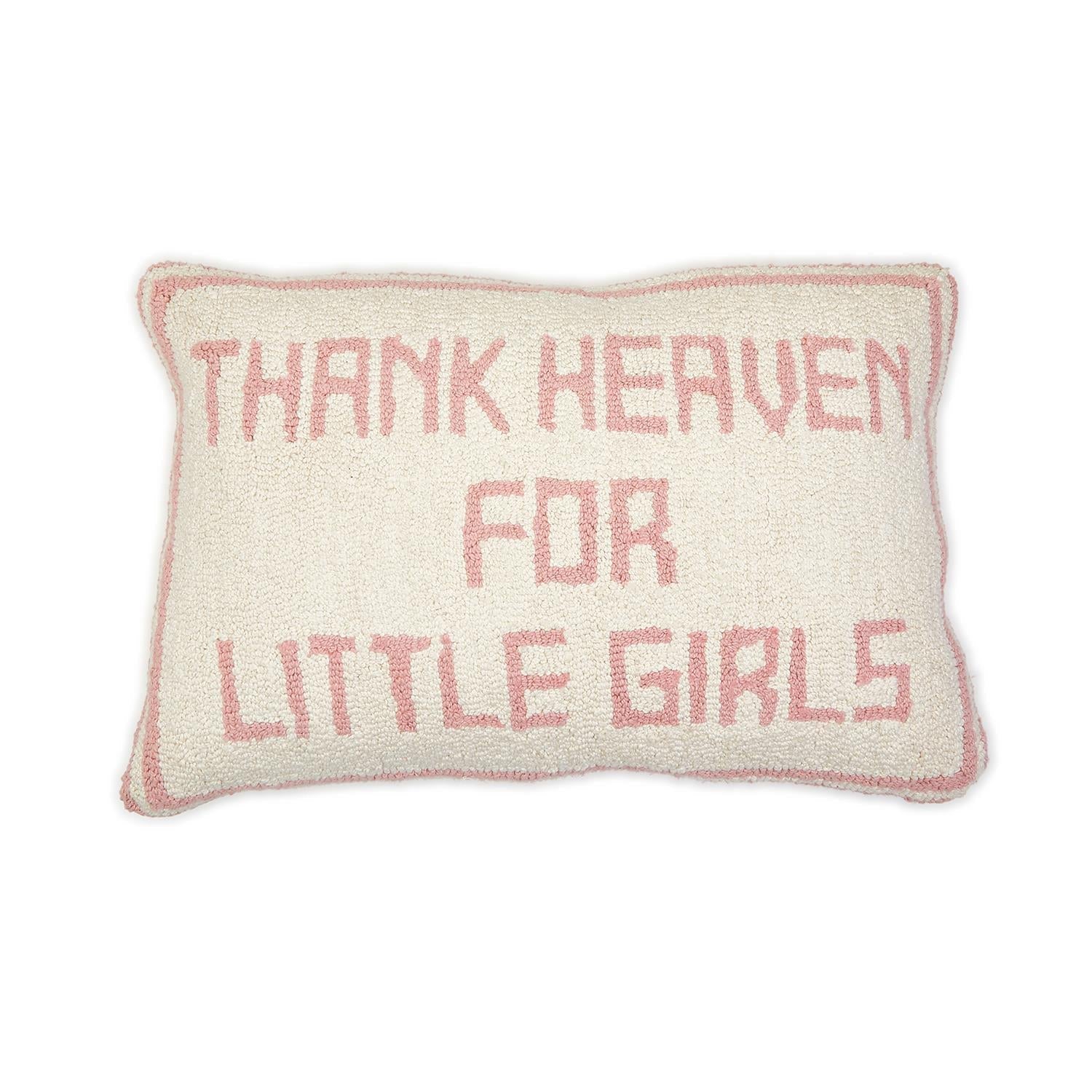 "Thank Heaven" Embroidery Pillow - Girls 18.5"x 14"