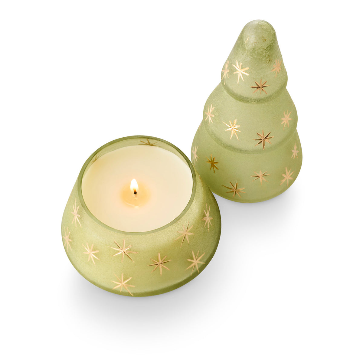 Balsam & Cedar Star Glass Tree Candle