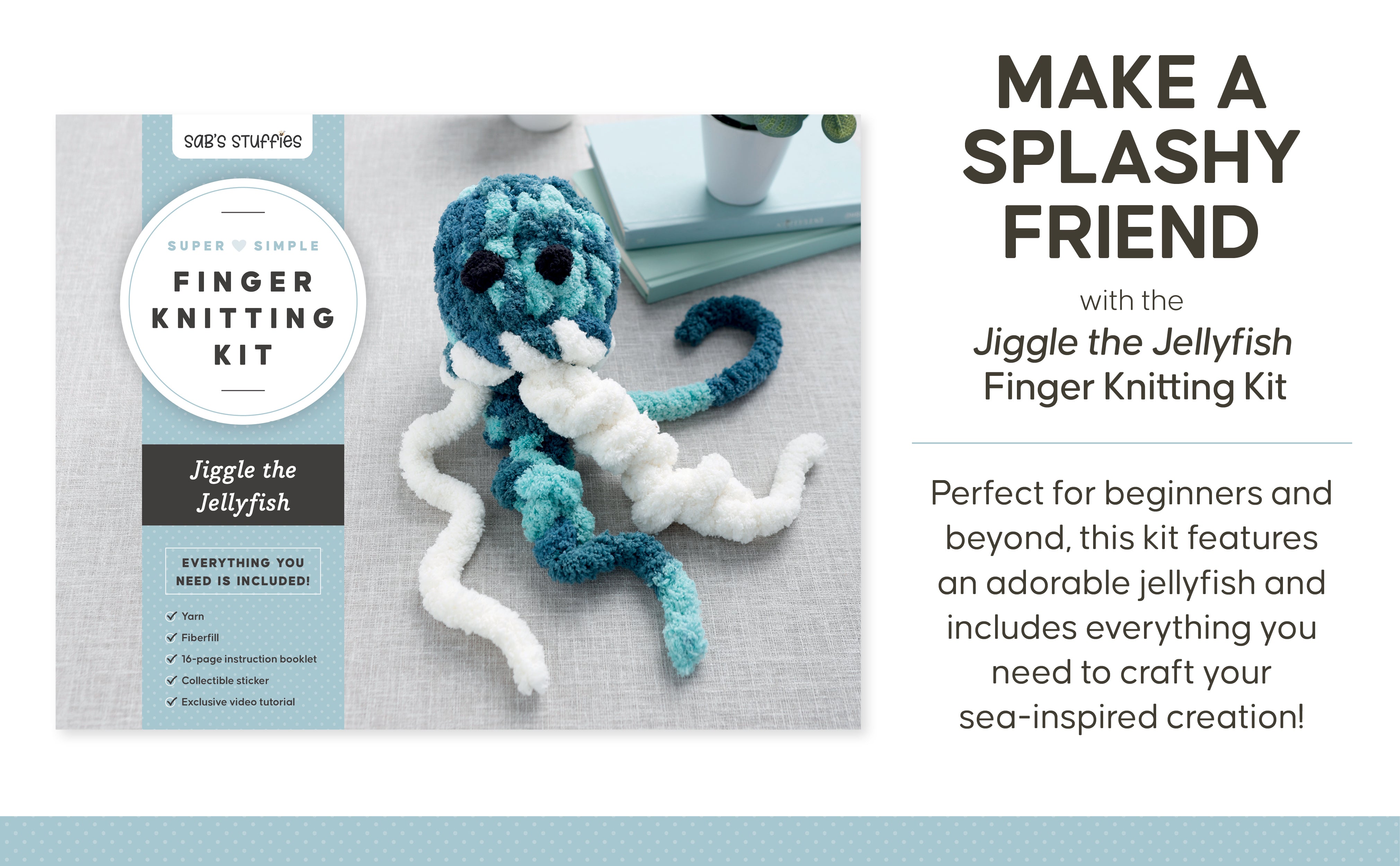 Super Simple Finger Knitting Kit: Jiggle the Jellyfish