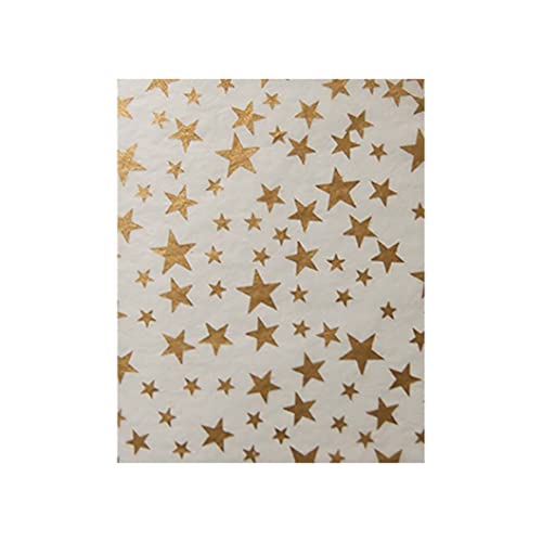 Gold Stars on White Tissue Paper - Foil