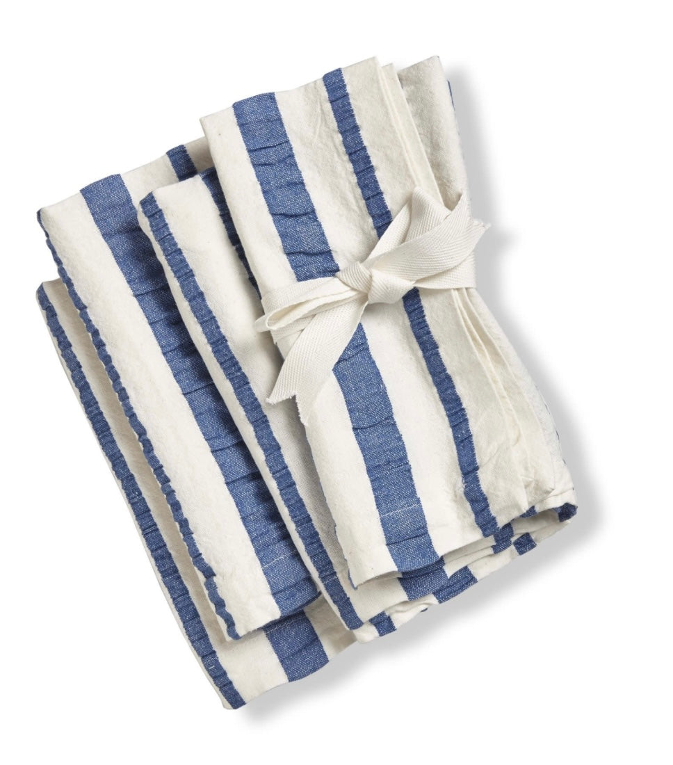 Seersucker Stripe Napkin - Blue (set of 4)