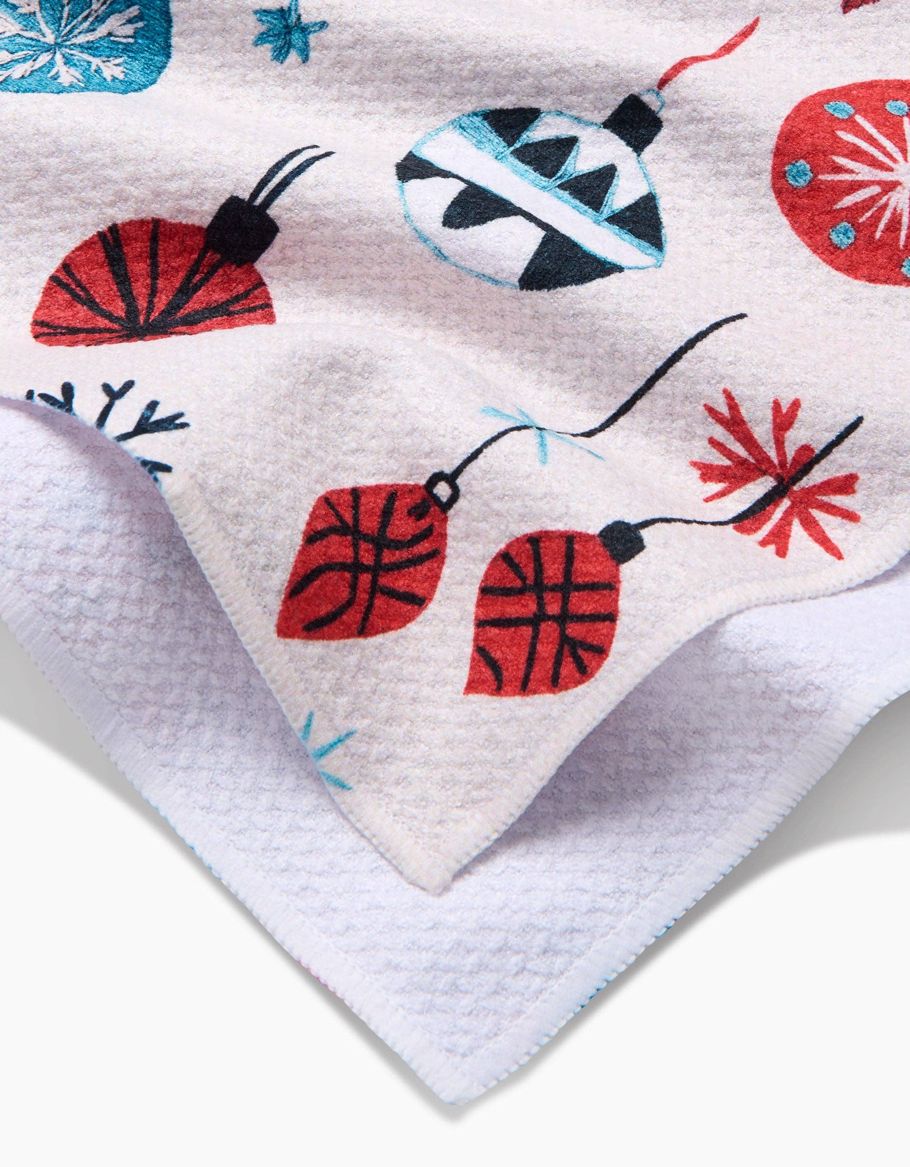 Tea Towel - Embroidered Ornaments