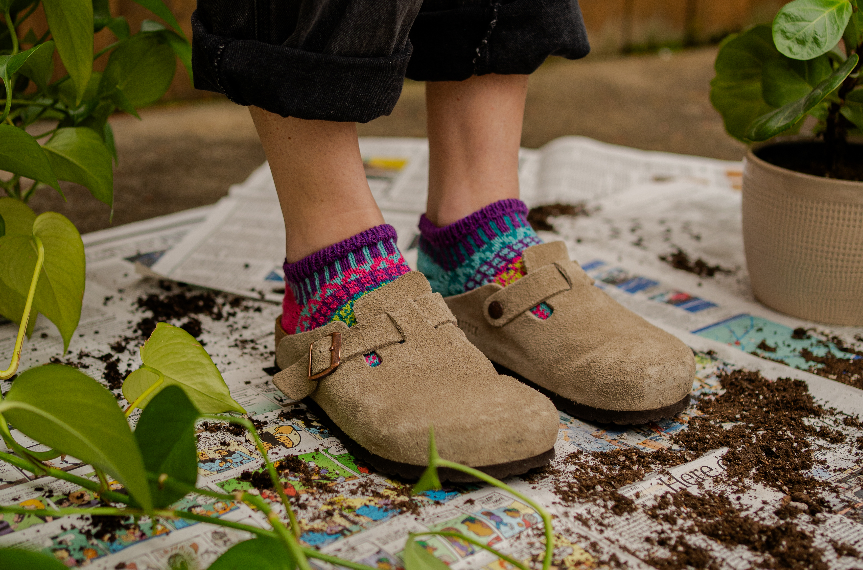Morning Glory Ankle Socks - Small