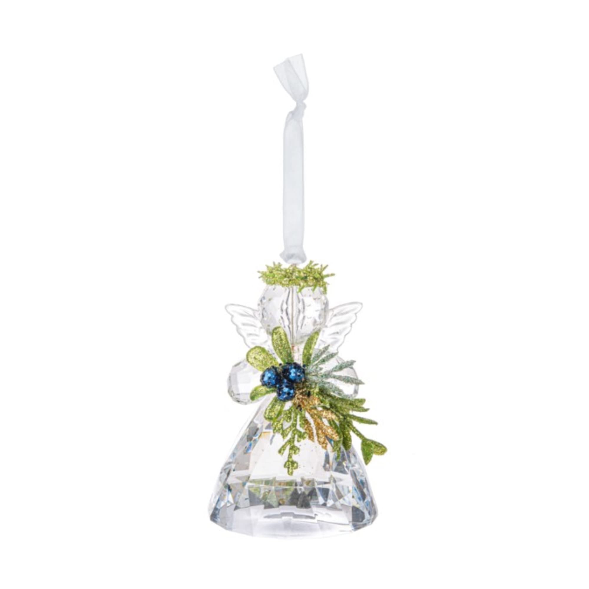3" Mistletoe Angel Ornament, Acrylic