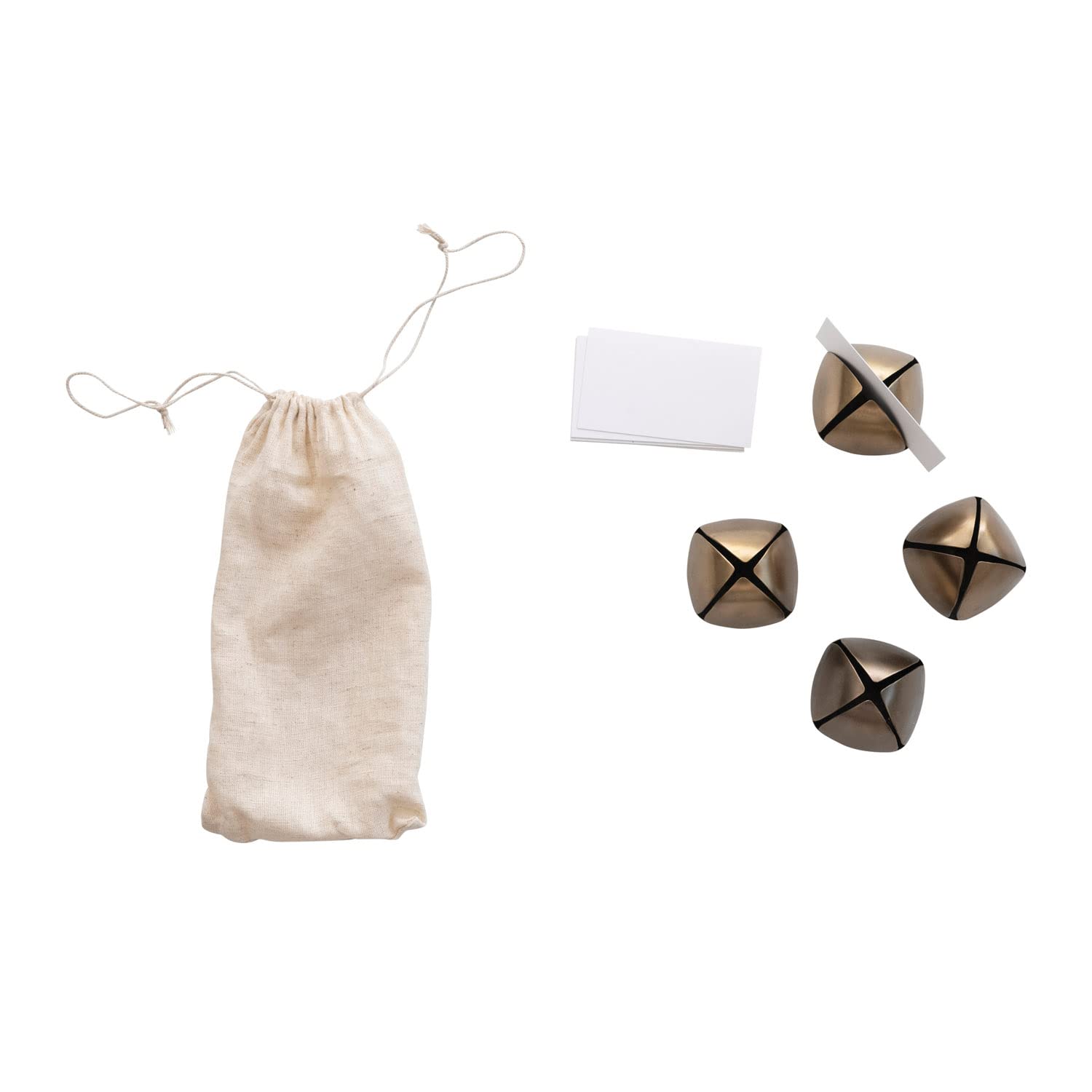 Round Metal Bell Place Card Holder w/Cards (set of 4)