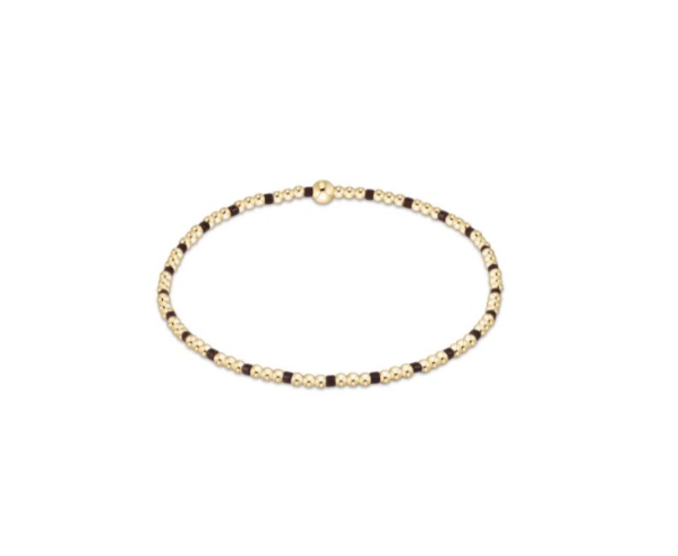 Hope Sincerity Pattern 2mm Bead Bracelet - Chocolate