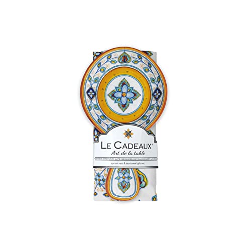 Spoon Rest & Cotton Tea Towel Gift Set - Siena