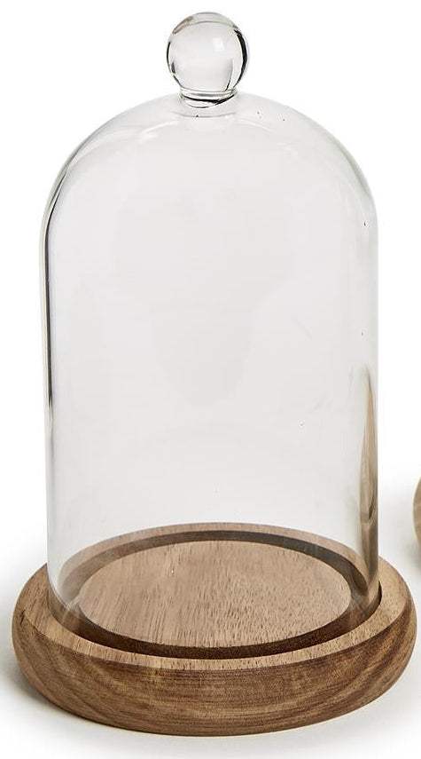 Cloche w/Ball Handle & Wooden Base - Small