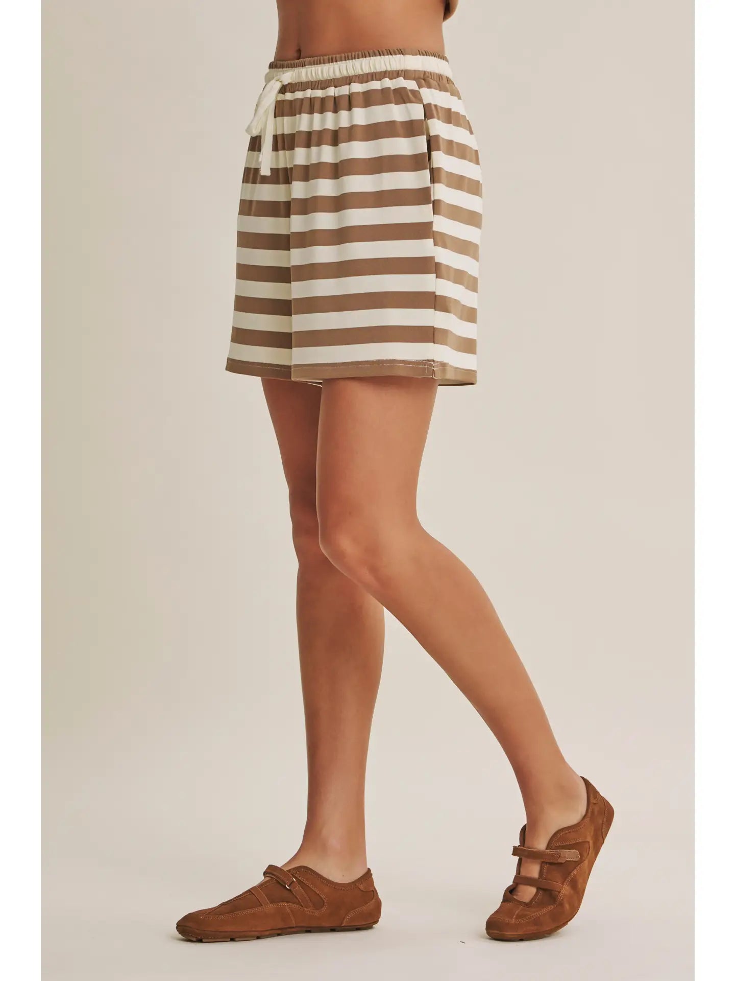COASTAL STRIPE FRENCH TERRY SHORTS-LATTE-MEDIUM