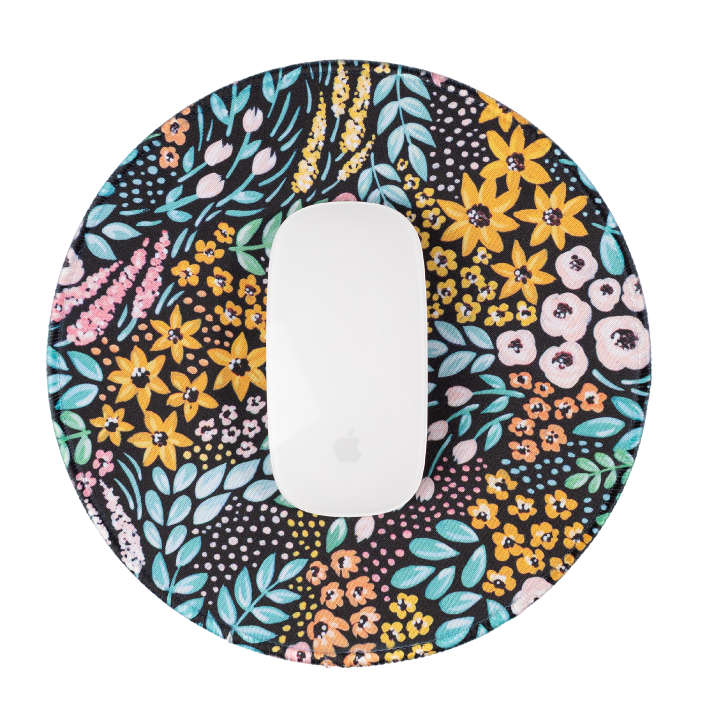Black Floral Mousepad