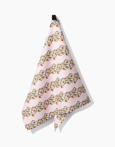 Tea Towel - Floral Fall Stripe