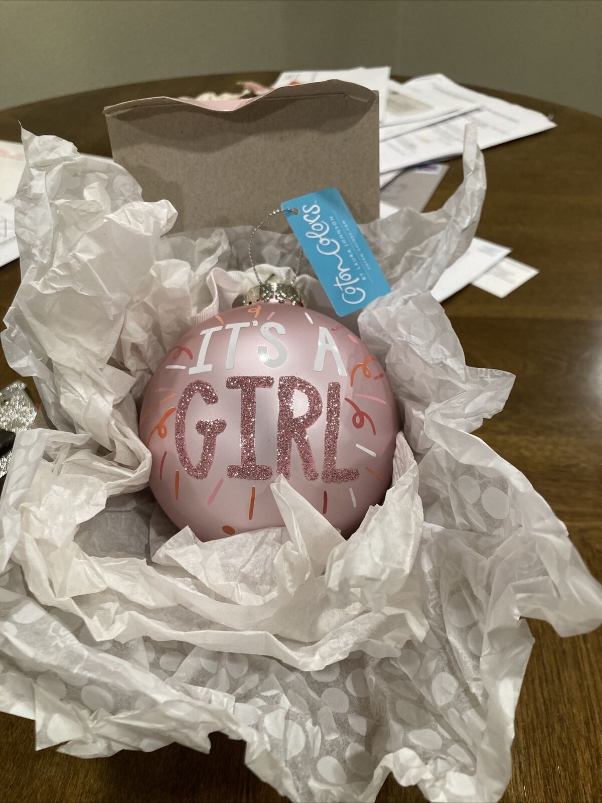 It's a Girl Popper 100mm Glass Ornament