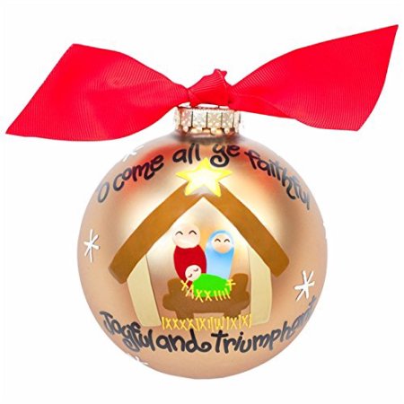 O Come All Ye Faithful 100mm Glass Ornament