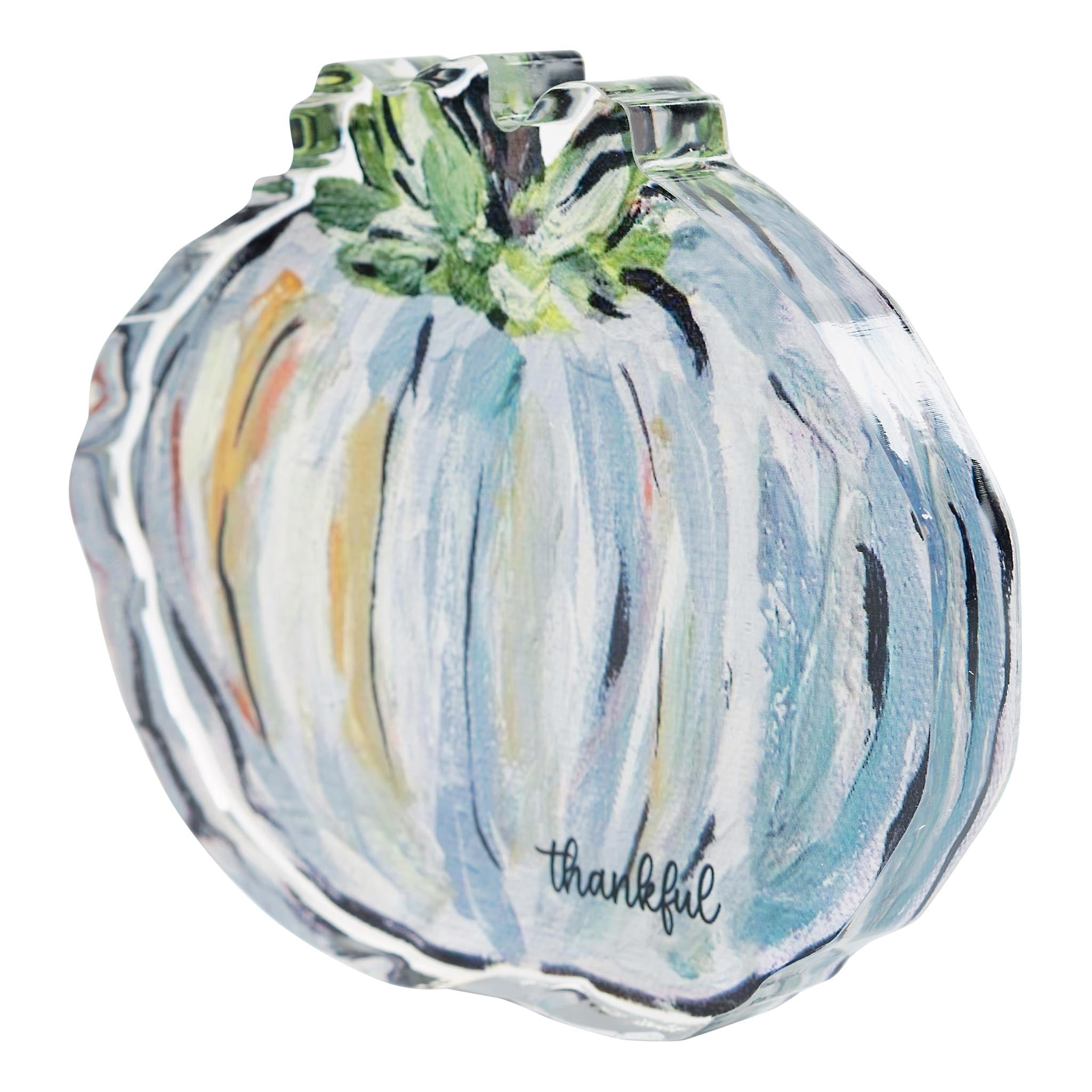 Heirloom Gray Pumpkin Acrylic Decor