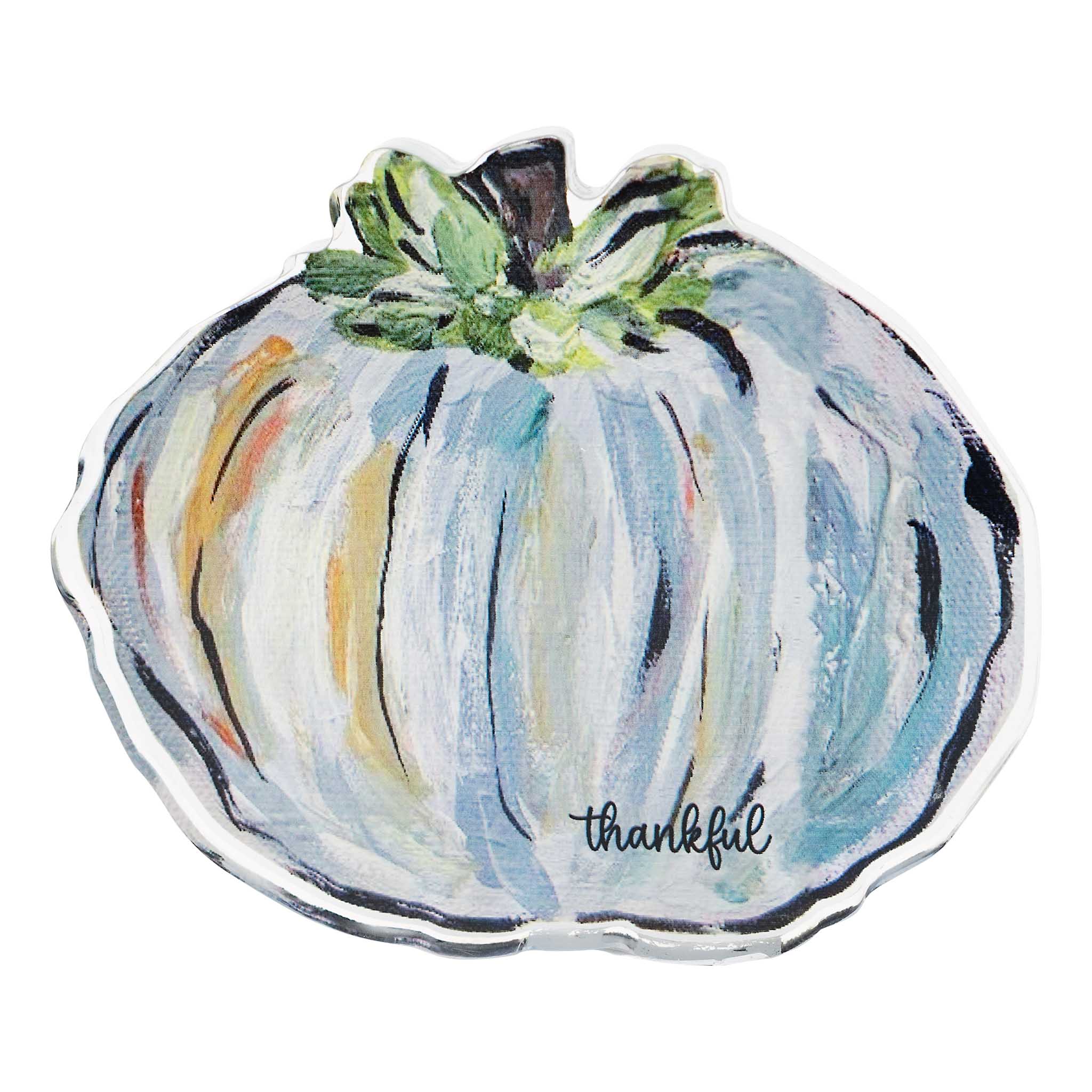 Heirloom Gray Pumpkin Acrylic Decor