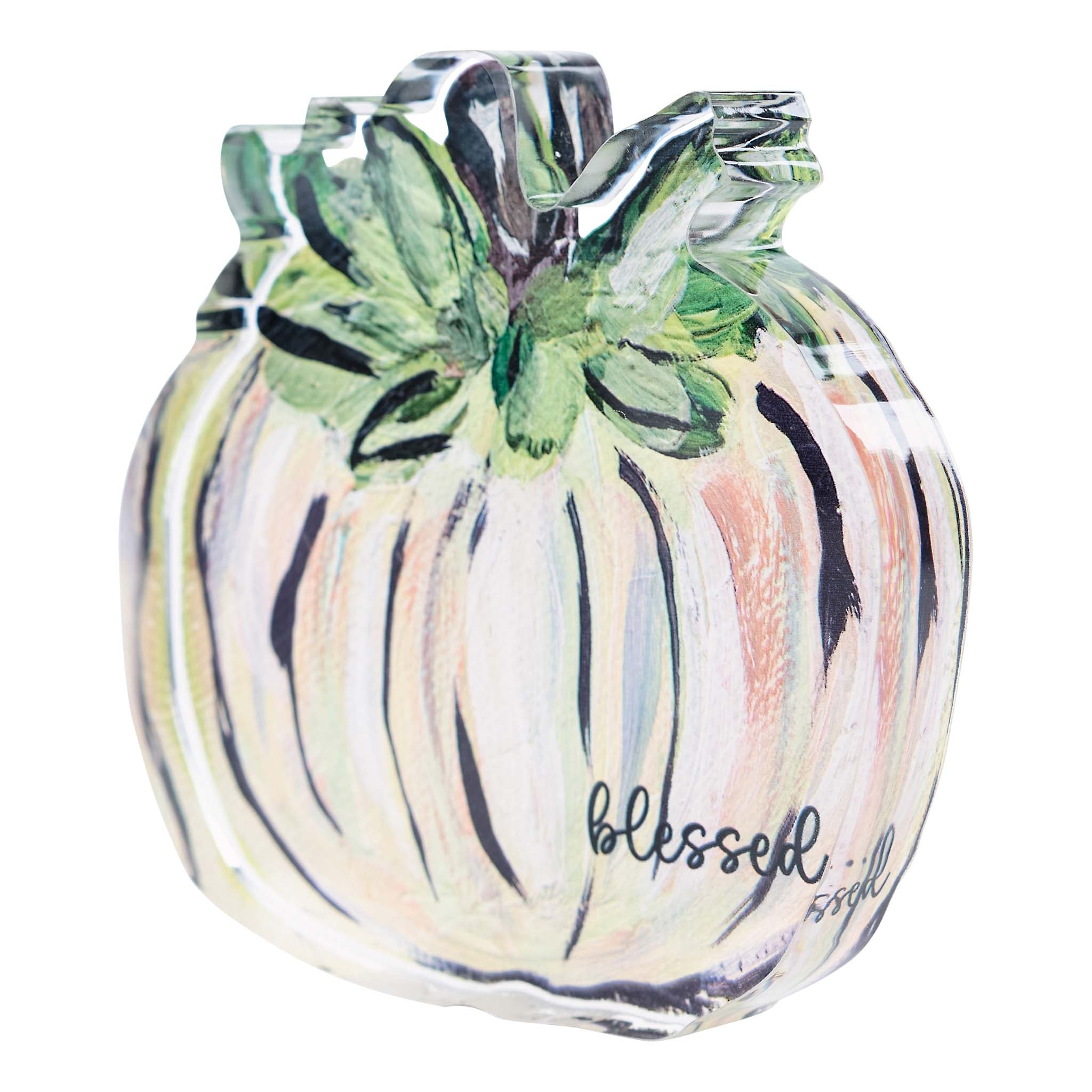 Heirloom Green Pumpkin Acrylic Decor