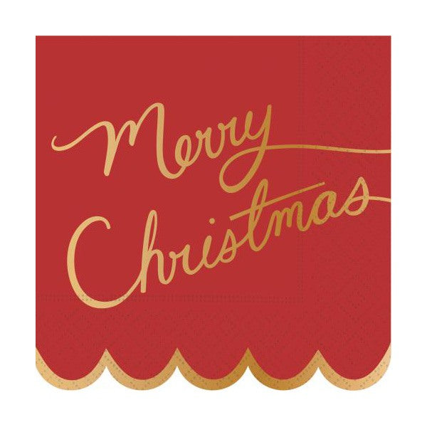 Merry Christmas Script Luncheon Napkin