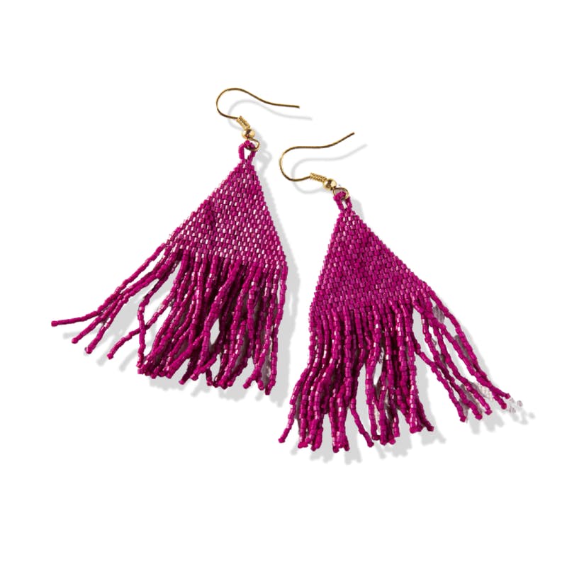 LEXIE SOLID FRINGE MAGENTA EARRING