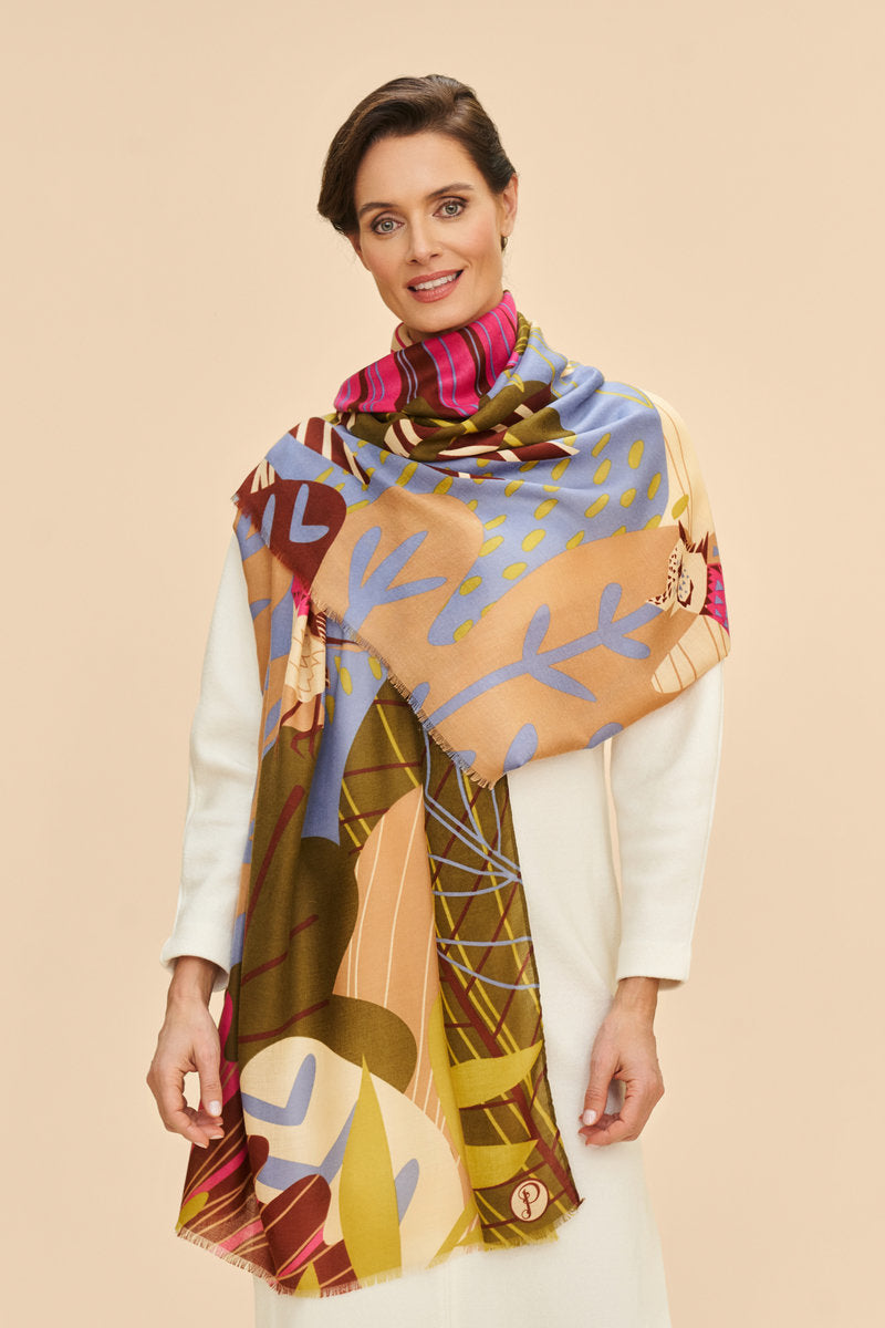 PRINTED AUTUMN HEDGEROW SCARF