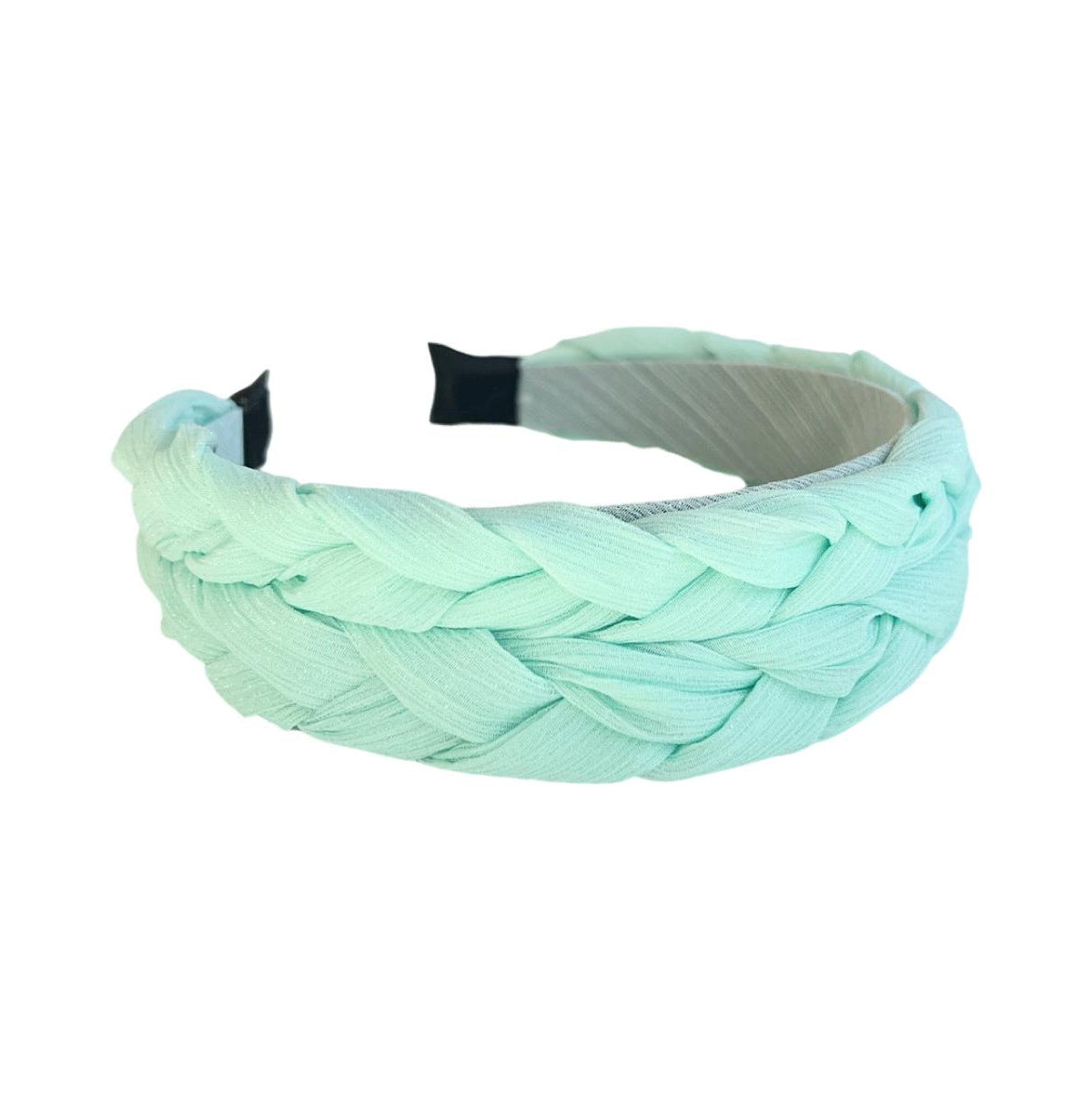 BLUSING BRAID HEADBAND-TEAL-SHIMMERY DOUBLE BRAID