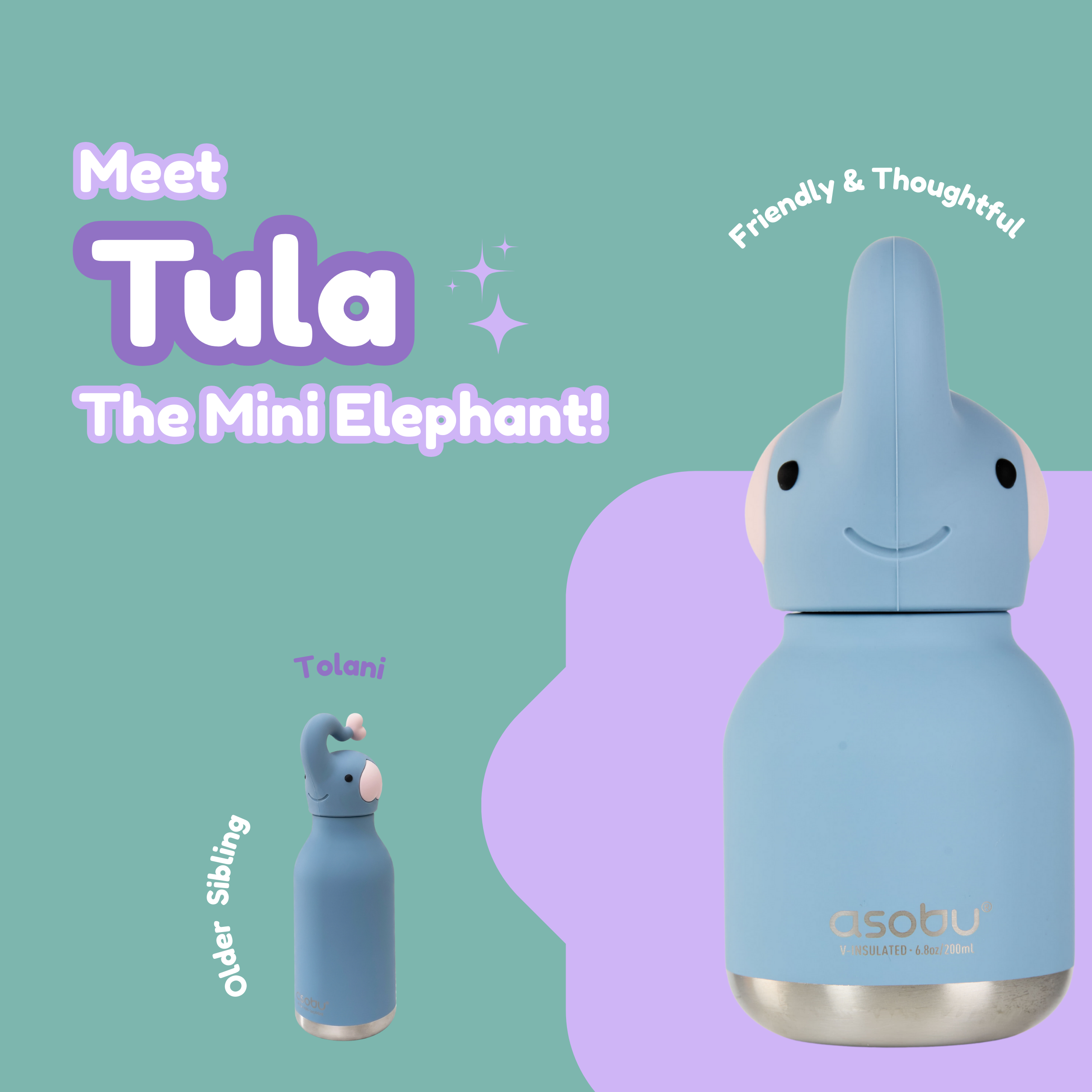 Bag Charm Water Bottle - Elephant