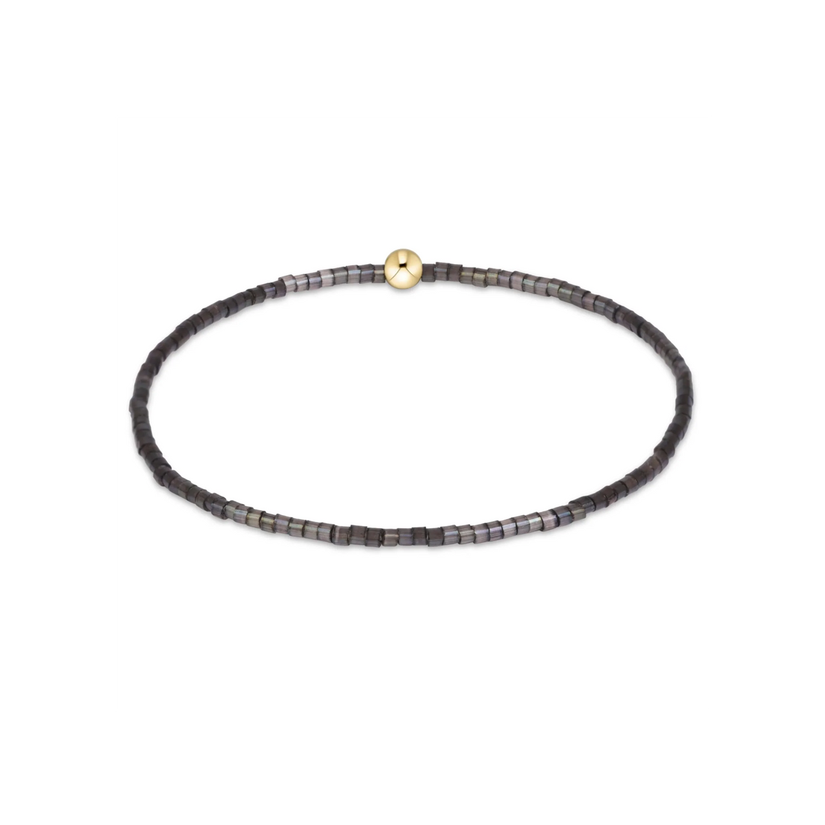eNewton Hope Classic Bracelet in Moonlight featuring gray seed beads and a gold accent bead